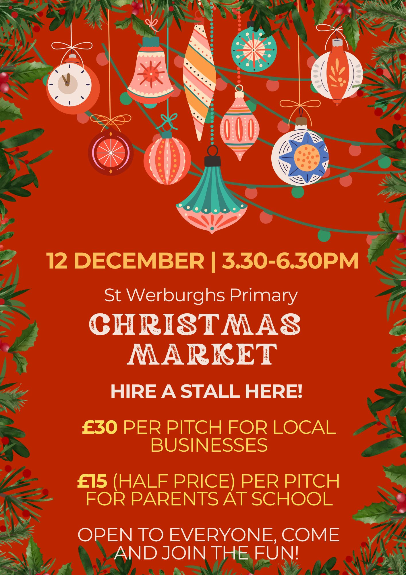 Pitch Hire for Christmas Market!